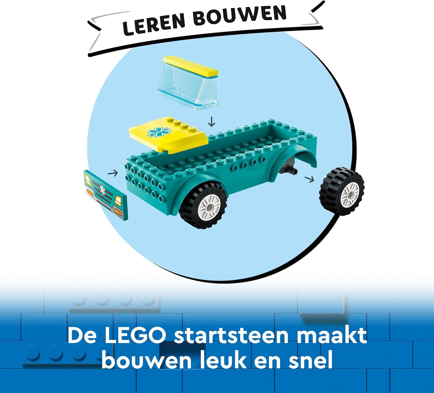 LEGO City Emergency Ambulance and Snowboarder Vehicle Toys for 4 Plus Year Old Kids, Boys & Girls with Boarder and Paramedic Minifigures, Building Toy for Imaginative Play, Gift Idea 60403