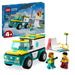 LEGO City Emergency Ambulance and Snowboarder Vehicle Toys for 4 Plus Year Old Kids, Boys & Girls with Boarder and Paramedic Minifigures, Building Toy for Imaginative Play, Gift Idea 60403