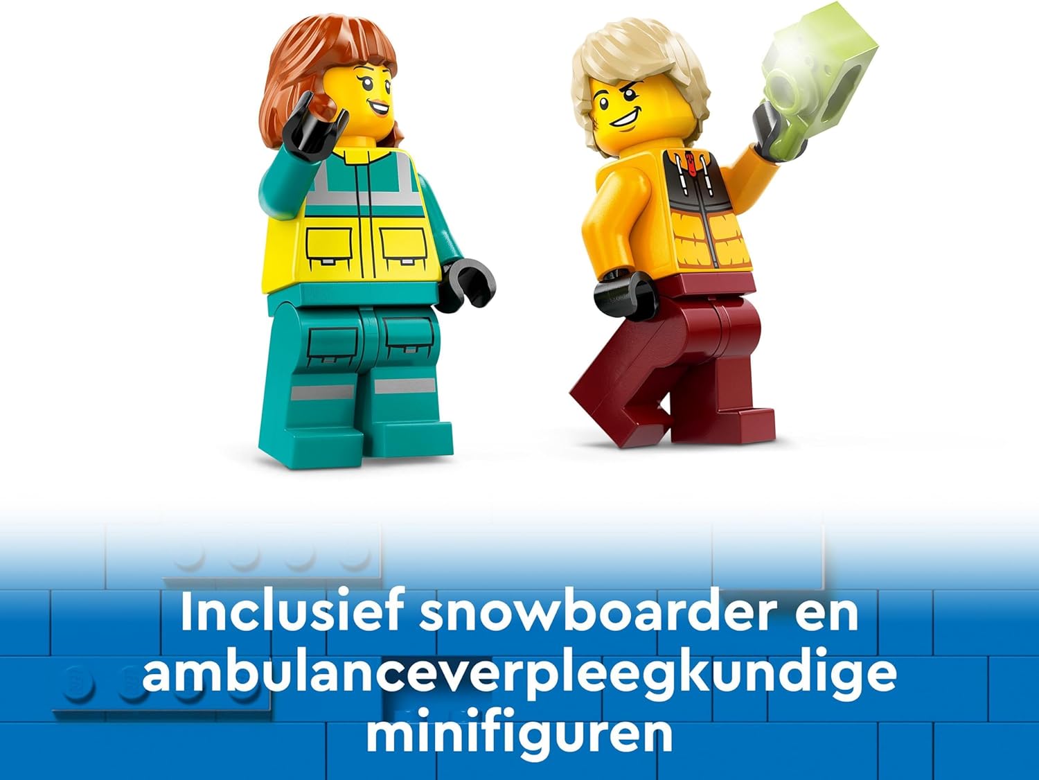 LEGO City Emergency Ambulance and Snowboarder Vehicle Toys for 4 Plus Year Old Kids, Boys & Girls with Boarder and Paramedic Minifigures, Building Toy for Imaginative Play, Gift Idea 60403