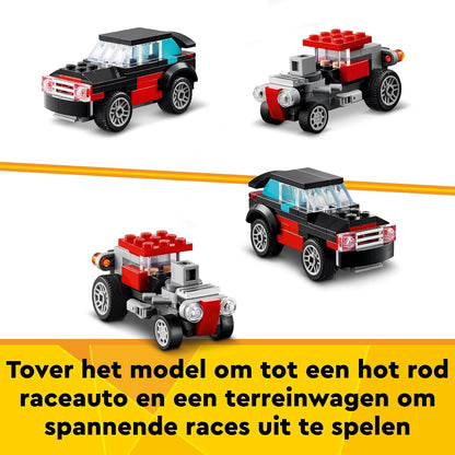 LEGO Creator 3in1 Flatbed Truck with Helicopter Toy to Propeller Plane and Fuel Lorry to Hot Rod and SUV Car Toys for 7 Plus Year Old Boys, Girls and Kids who Love Cool Vehicles, Gift Idea 31146
