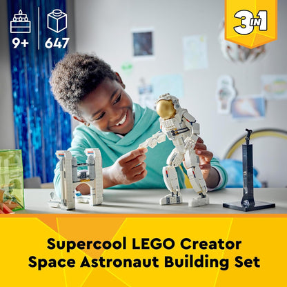 LEGO Creator 3in1 Space Astronaut Toy to Dog Figure to Viper Jet Model Kit, Educational Set for Boys, Girls & Kids Aged 9 Plus and Teenagers Kids' Bedroom Accessories, Space-Themed Gift Idea 31152 Toy