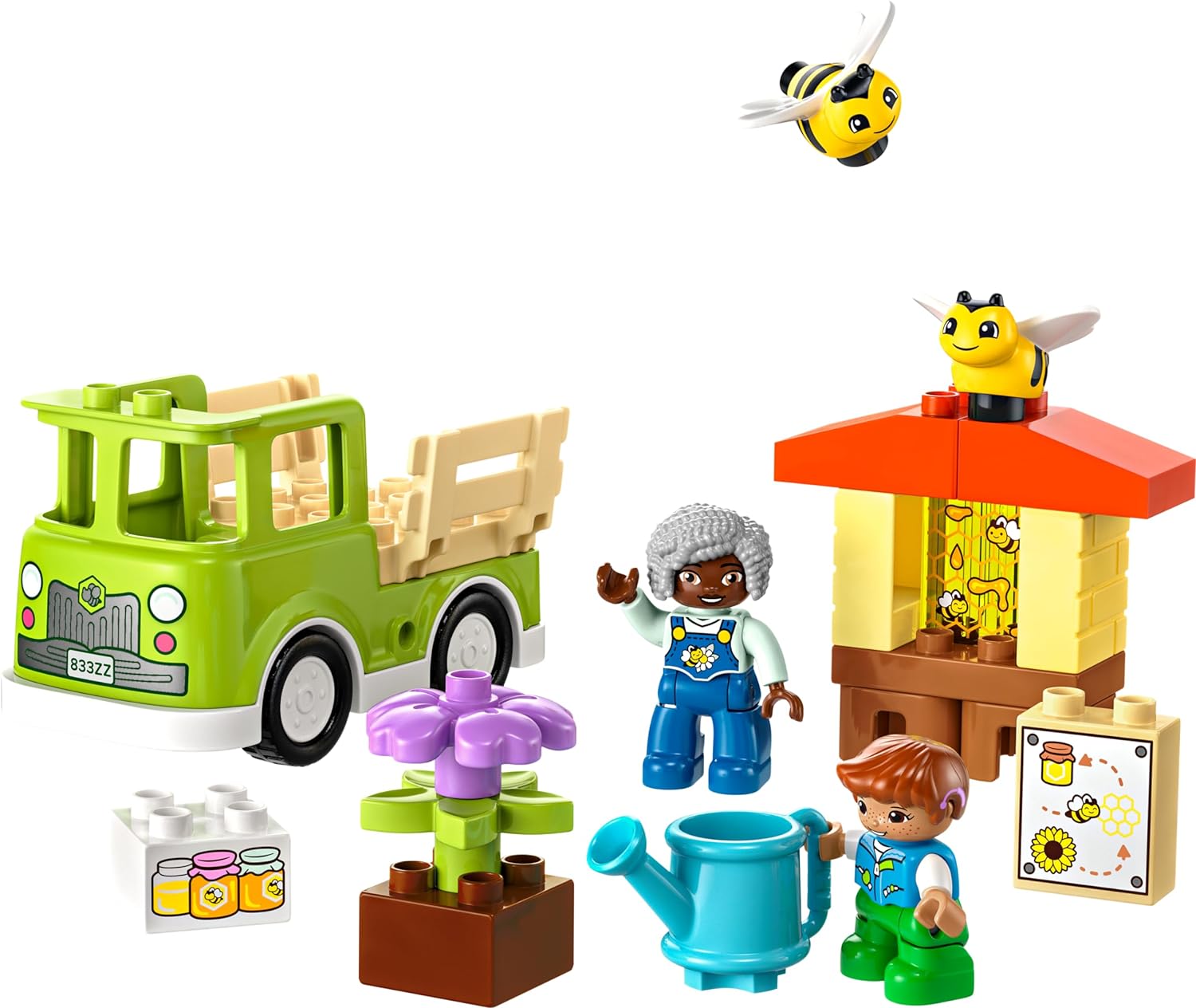 LEGO DUPLO Town Caring for Bees & Beehives, Kids’ Learning Toy with Drivable Truck, Beehive and 2 Figures, Early Development and Activity Toys, Gifts for Toddlers, Boys & Girls Aged 2 Plus 10419