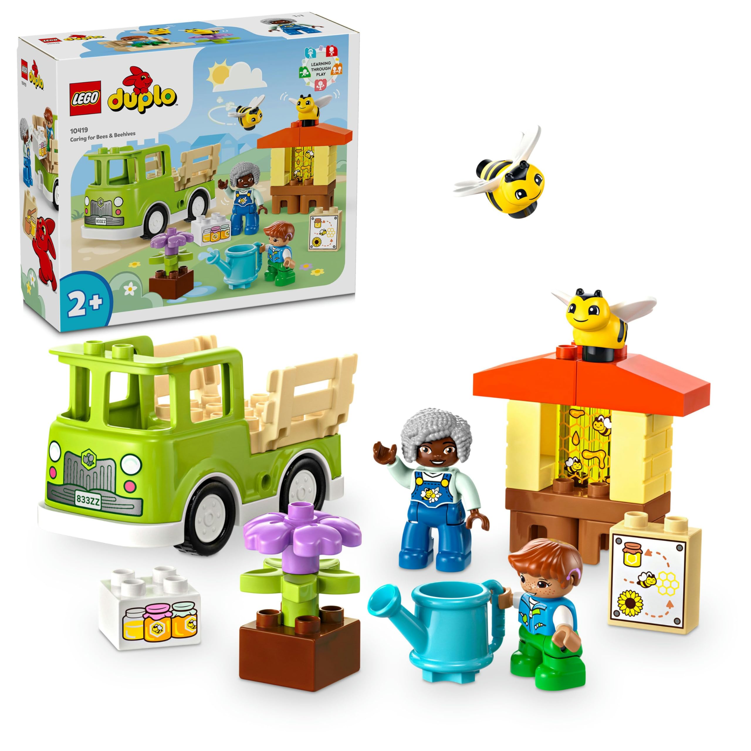 LEGO DUPLO Town Caring for Bees & Beehives, Kids’ Learning Toy with Drivable Truck, Beehive and 2 Figures, Early Development and Activity Toys, Gifts for Toddlers, Boys & Girls Aged 2 Plus 10419