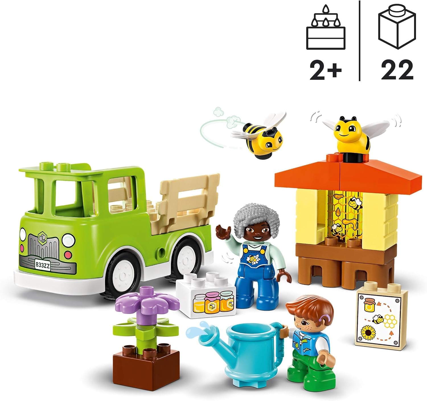 LEGO DUPLO Town Caring for Bees & Beehives, Kids’ Learning Toy with Drivable Truck, Beehive and 2 Figures, Early Development and Activity Toys, Gifts for Toddlers, Boys & Girls Aged 2 Plus 10419