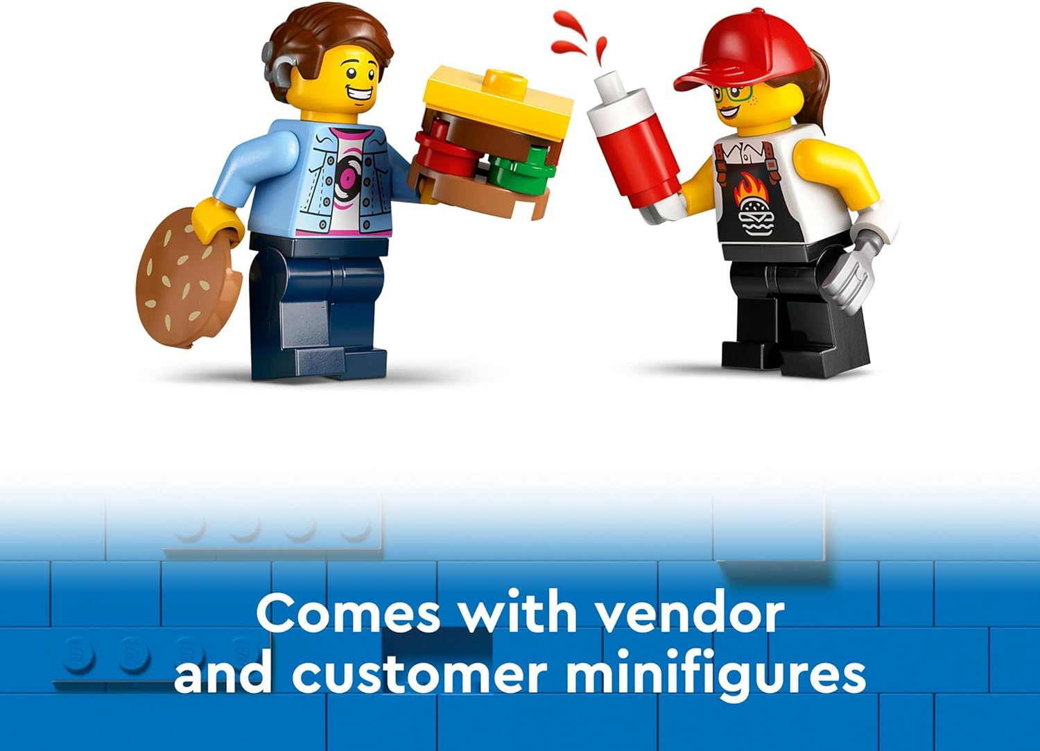 LEGO City Burger Van, Food Truck Toy for 5 Plus Year Old Boys & Girls, Vehicle Building Toys, Kitchen Playset with Vendor Minifigure and Accessories, Imaginative Play Gifts for kids 60404