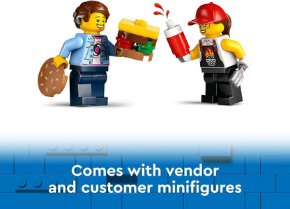 LEGO City Burger Van, Food Truck Toy for 5 Plus Year Old Boys & Girls, Vehicle Building Toys, Kitchen Playset with Vendor Minifigure and Accessories, Imaginative Play Gifts for kids 60404