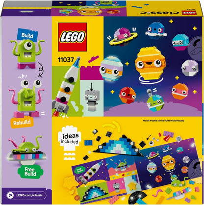 LEGO Classic Kreative Weltraumplaneten, baubares Sonnensystem-Modell für Kinder, Weltraum-Spielzeug mit Rakete, Raumschiff, Planeten und Alien, Geschenk für Kinder, Jungs und Mädchen ab 5 Jahren 11037