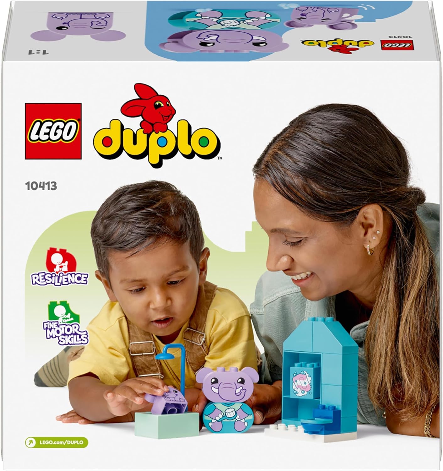 LEGO DUPLO My First Daily Routines: Bath Time Playset, Toddler Learning Toys for Girls & Boys 18 Months Plus, with 2 Elephant Toy Animal Figures, Helps Preschool Kids Role-Play Potty Training 10413