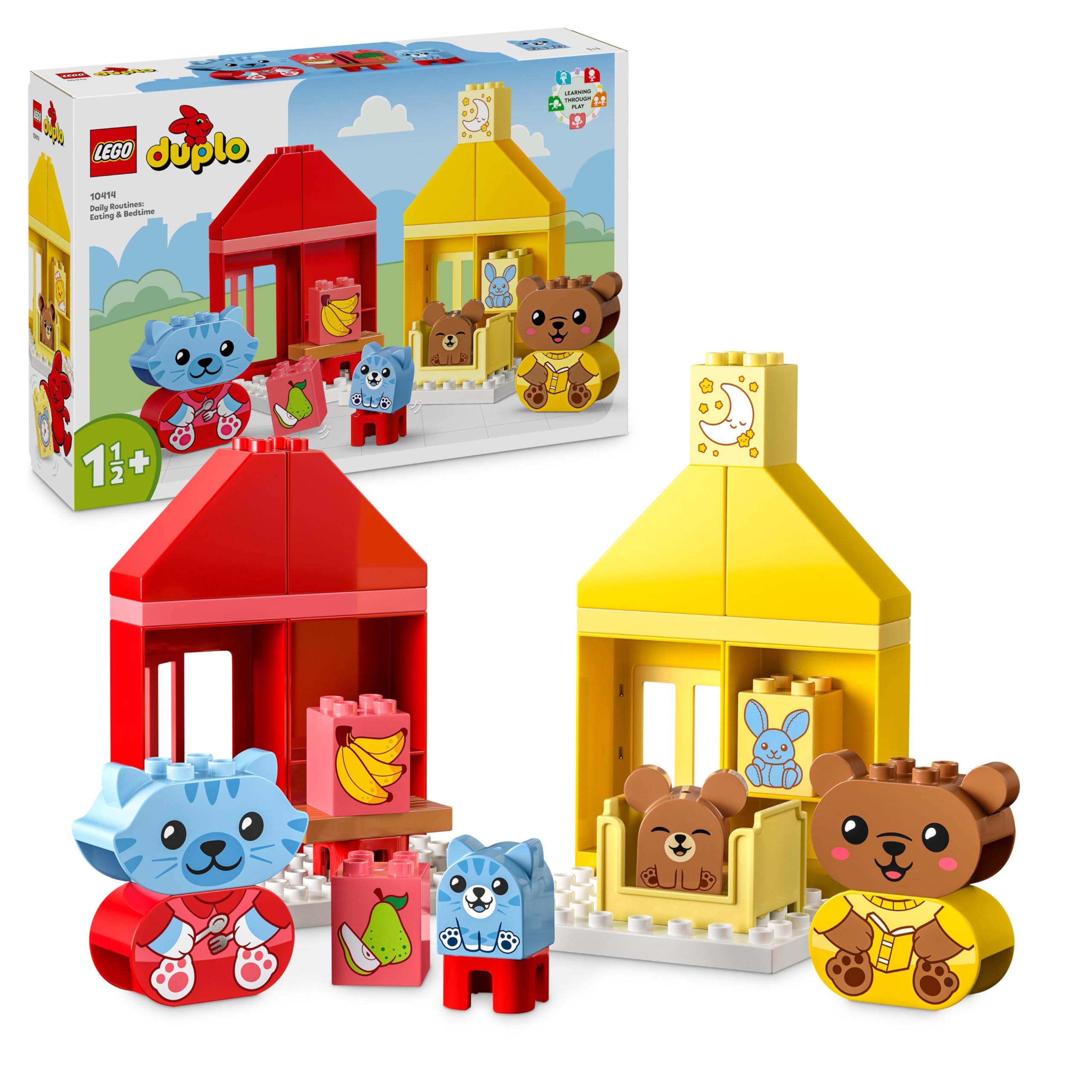 LEGO DUPLO My First Daily Routines: Eating & Bedtime Toddler Learning Toys with 2 Houses and 4 Animal Figures, Let's Toddlers Explain Feelings, Gifts for Kids, Girls and Boys Aged 18 Months Plus 10414