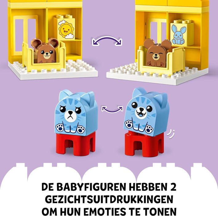 LEGO DUPLO My First Daily Routines: Eating & Bedtime Toddler Learning Toys with 2 Houses and 4 Animal Figures, Let's Toddlers Explain Feelings, Gifts for Kids, Girls and Boys Aged 18 Months Plus 10414