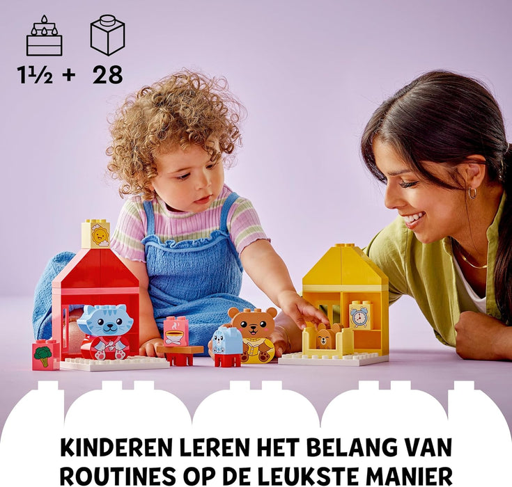 LEGO DUPLO My First Daily Routines: Eating & Bedtime Toddler Learning Toys with 2 Houses and 4 Animal Figures, Let's Toddlers Explain Feelings, Gifts for Kids, Girls and Boys Aged 18 Months Plus 10414