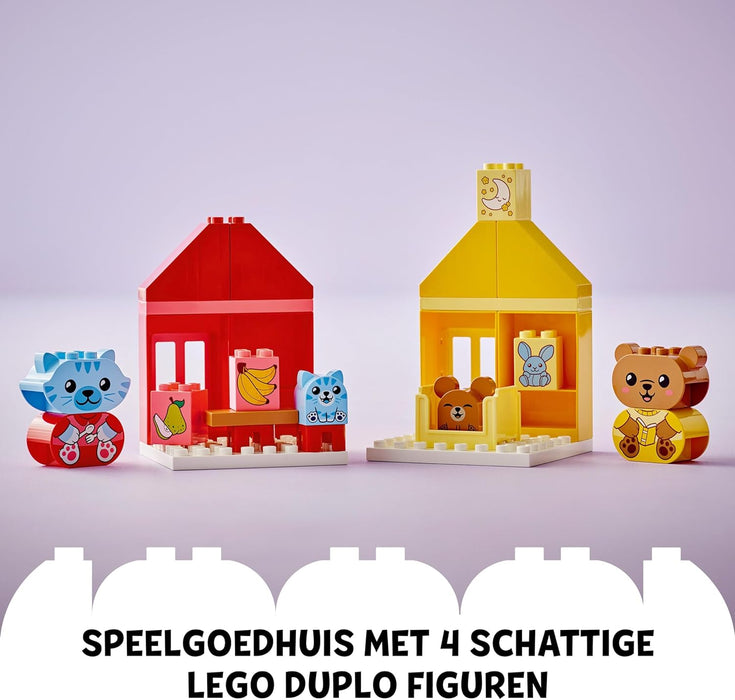 LEGO DUPLO My First Daily Routines: Eating & Bedtime Toddler Learning Toys with 2 Houses and 4 Animal Figures, Let's Toddlers Explain Feelings, Gifts for Kids, Girls and Boys Aged 18 Months Plus 10414