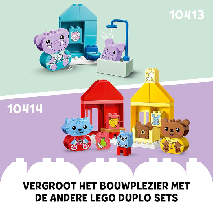 LEGO DUPLO My First Daily Routines: Eating & Bedtime Toddler Learning Toys with 2 Houses and 4 Animal Figures, Let's Toddlers Explain Feelings, Gifts for Kids, Girls and Boys Aged 18 Months Plus 10414