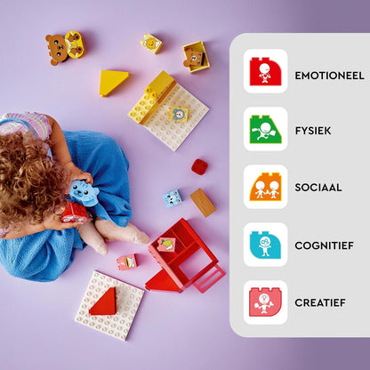LEGO DUPLO My First Daily Routines: Eating & Bedtime Toddler Learning Toys with 2 Houses and 4 Animal Figures, Let's Toddlers Explain Feelings, Gifts for Kids, Girls and Boys Aged 18 Months Plus 10414