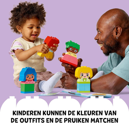 LEGO DUPLO My First Big Feelings & Emotions, Customisable Early Development Activity Learning Toys with 23 Coloured Building Bricks and 4 Characters for Toddlers & Kids Aged 18 Months Old Plus 10415