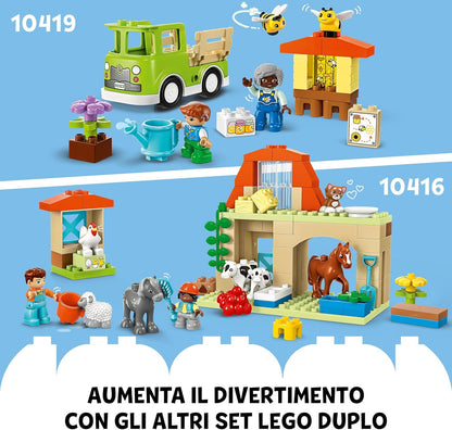 LEGO DUPLO Town Caring for Animals at the Farm Toys for Toddlers, Farmhouse & 10913 DUPLO Classic Brick Box Building Set with Storage, Toy Car, Number Bricks and More, Learning Toys