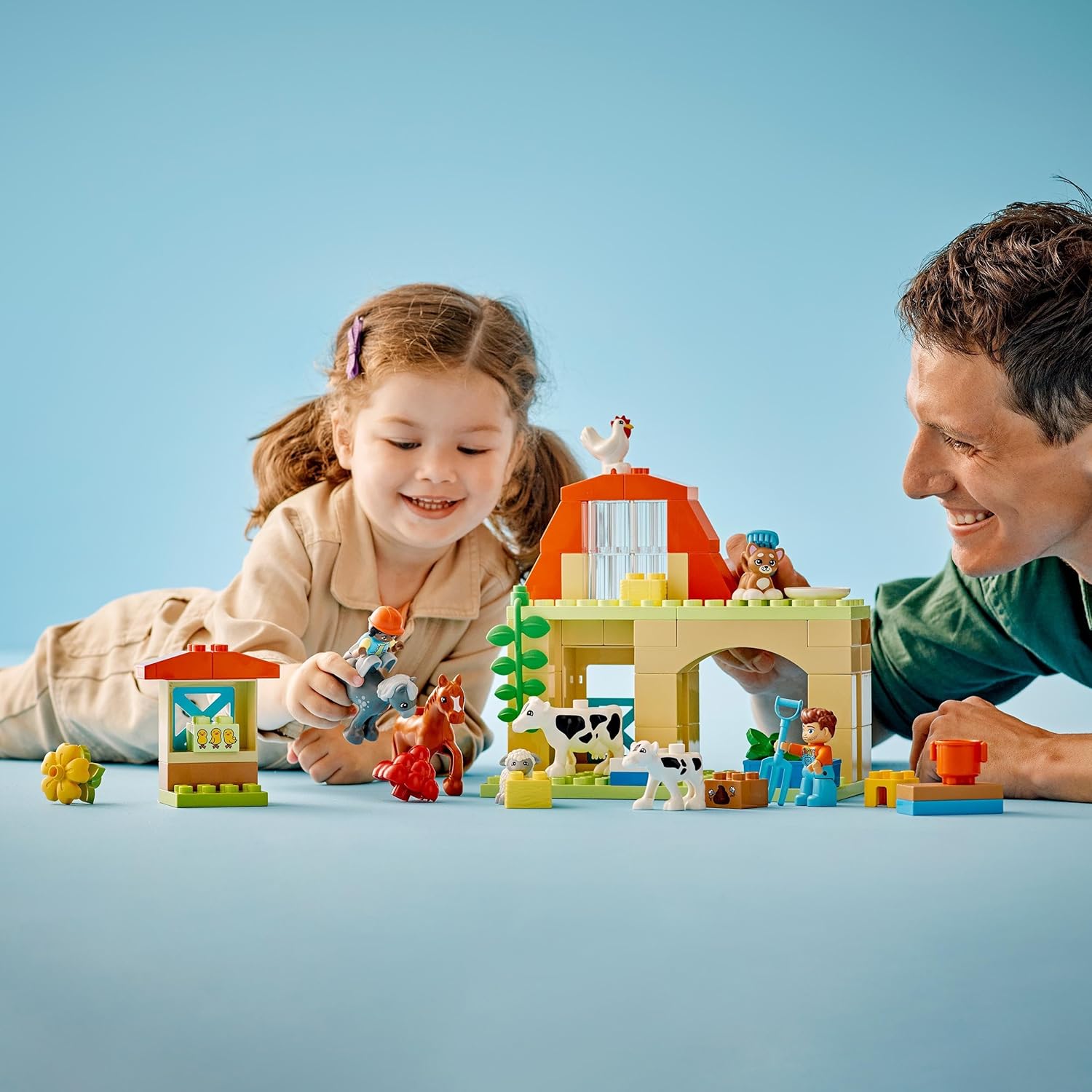 LEGO DUPLO Town Caring for Animals at the Farm Toys for Toddlers, Farmhouse & 10913 DUPLO Classic Brick Box Building Set with Storage, Toy Car, Number Bricks and More, Learning Toys
