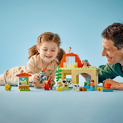 LEGO DUPLO Town Caring for Animals at the Farm Toys for Toddlers, Farmhouse & 10913 DUPLO Classic Brick Box Building Set with Storage, Toy Car, Number Bricks and More, Learning Toys