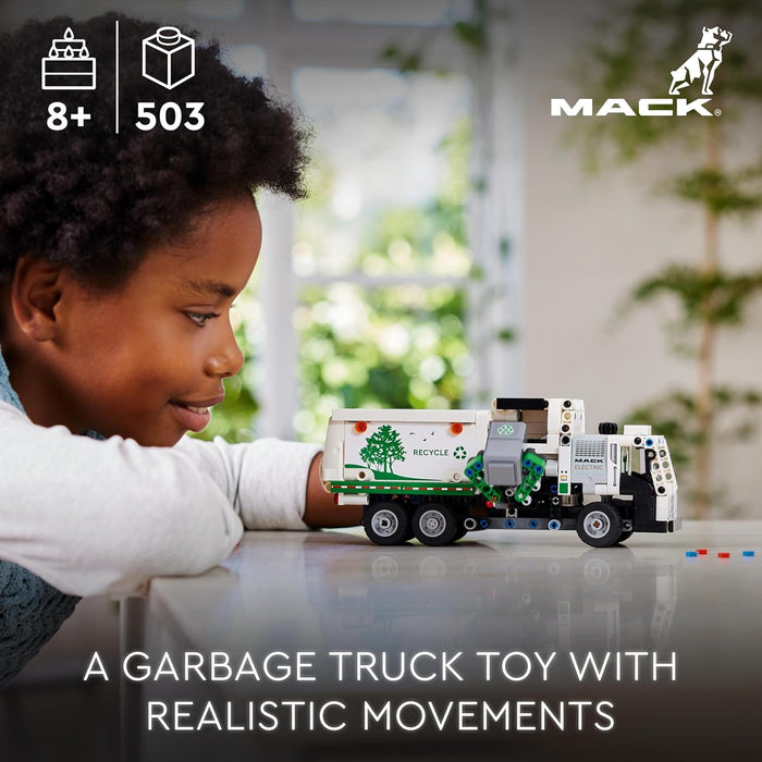 LEGO Technic Mack LR Electric Müllwagen, Müllauto-Modell für Recycling-Rollenspiele, Baubares LKW-Spielzeug für Kinder, Auto-Geschenk für Jungs und Mädchen ab 8 Jahren, die Fahrzeuge lieben 42167