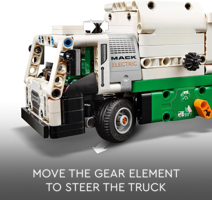 LEGO Technic Mack LR Electric Müllwagen, Müllauto-Modell für Recycling-Rollenspiele, Baubares LKW-Spielzeug für Kinder, Auto-Geschenk für Jungs und Mädchen ab 8 Jahren, die Fahrzeuge lieben 42167