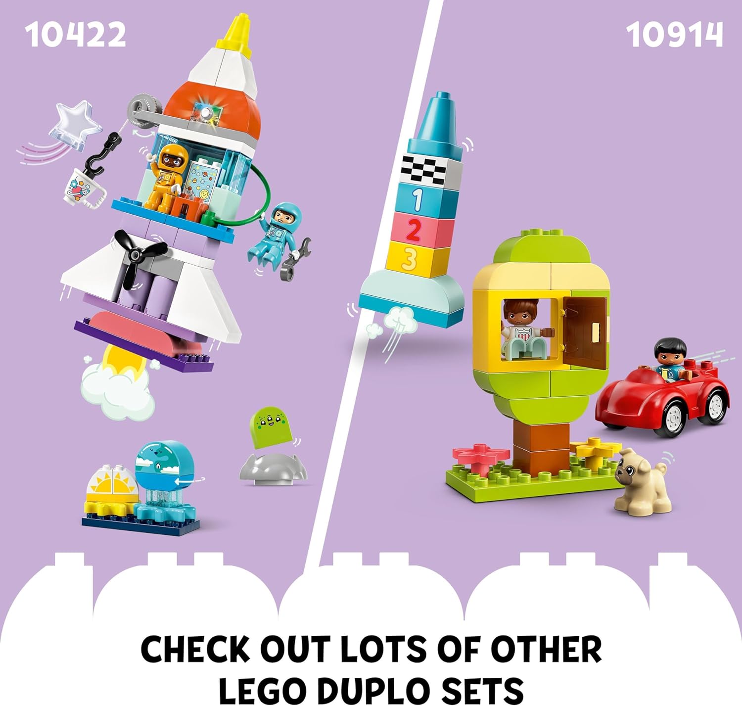 LEGO DUPLO 3in1 Space Shuttle Adventure Bricks Set, Rocket Toy for 3 Plus Year Old Toddlers, Boys & Girls with Astronaut Figures, Science Learning Toys, Birthday Gift Idea 10422