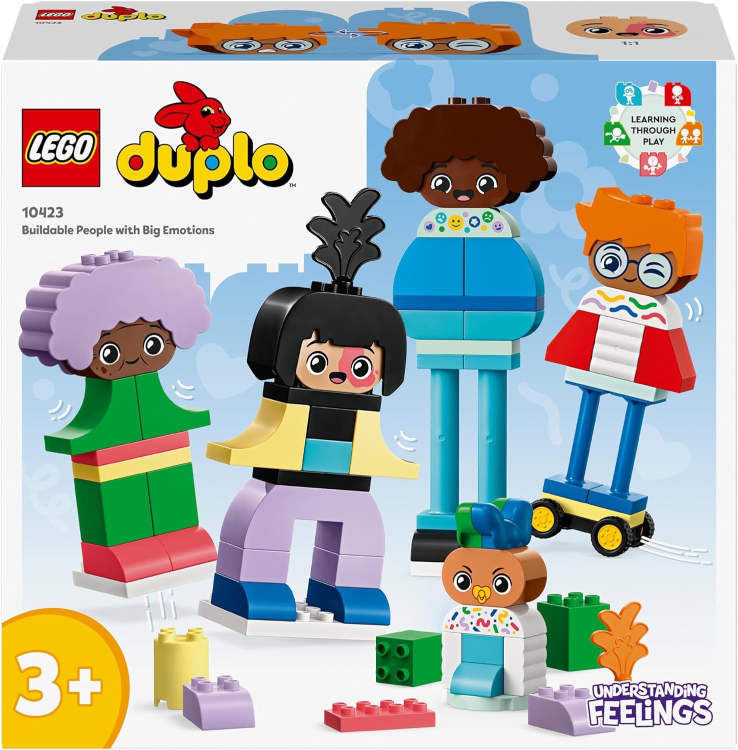 LEGO DUPLO Town Buildable People with Big Emotions Toddler Learning Toys for Boys & Girls aged 3 Plus, 5 Characters with 10 Role-Play Faces, 71 Bricks for Customisable Fun, Gift Idea 10423