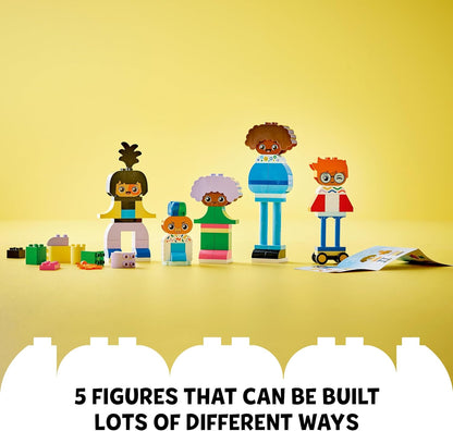 LEGO DUPLO Town Buildable People with Big Emotions Toddler Learning Toys for Boys & Girls aged 3 Plus, 5 Characters with 10 Role-Play Faces, 71 Bricks for Customisable Fun, Gift Idea 10423