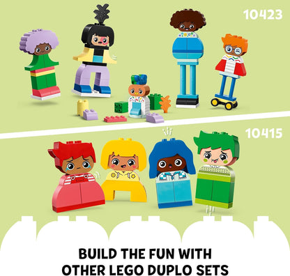 LEGO DUPLO Town Buildable People with Big Emotions Toddler Learning Toys for Boys & Girls aged 3 Plus, 5 Characters with 10 Role-Play Faces, 71 Bricks for Customisable Fun, Gift Idea 10423