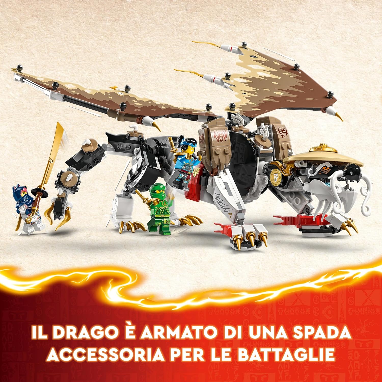LEGO NINJAGO Egalt the Master Dragon Toy for 8 Plus Year Old Boys & Girls, Dragons Rising Building Set with 5 Ninja Character Minifigures Inc. Nya and Lloyd with Sword Elements, Kids' Gift Idea 71809