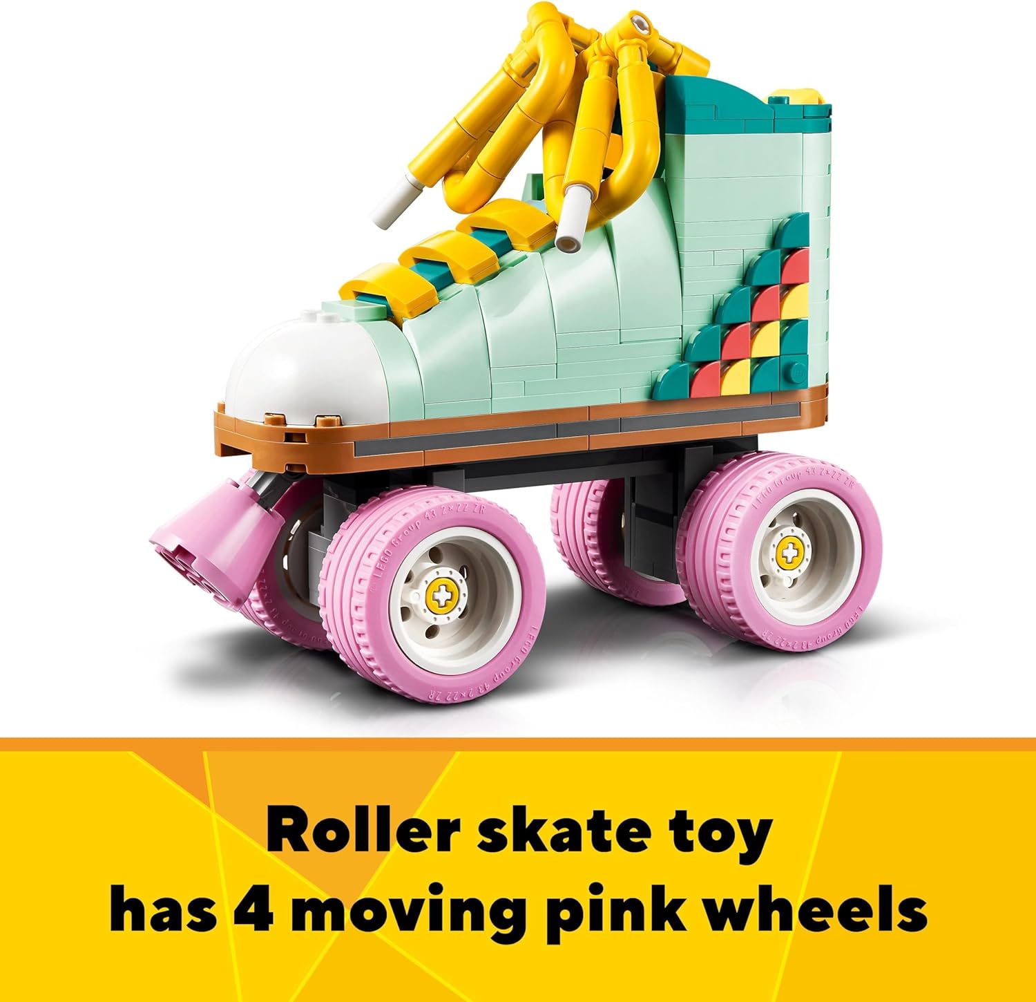 LEGO Creator 3in1 Retro Roller Skate to Mini Skateboard Toy to Boom Box Radio, Set for 8 Plus Year Old Girls, Boys & Kids, Great Desk Decoration or Bedroom Accessories, Gifts for Music Lovers 31148