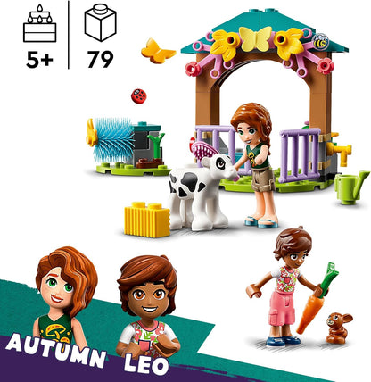 LEGO Friends Autumn’s Baby Cow Shed, Farm Animal Toy Playset for 5 Plus Year Old Girls, Boys & Kids, with 2 Mini-Doll Characters, Calf and Bunny Rabit Figures 42607