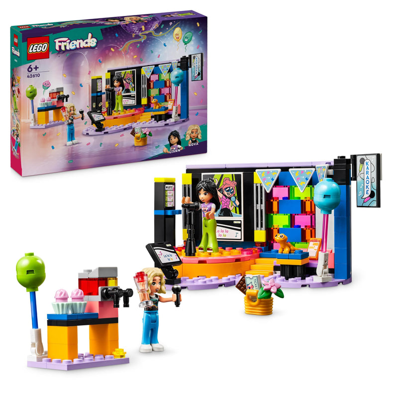 LEGO Friends Karaoke Music Party Set, Musical Toy for 6 Plus Year Old Girls, Boys and Kids Who Love Singing, Pretend Play with Mini-Doll Characters Nova and Liann, plus Microphones, Gift Idea 42610