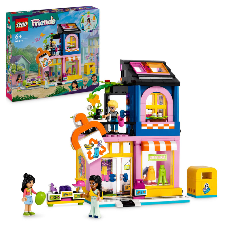 LEGO Friends Vintage Fashion Store, Buildable Toy Shop for 6 Plus Year Old Girls & Boys, with Mini-Doll Characters and Pet Cat Animal Figure, Role-Play Gift Idea for Kids 42614