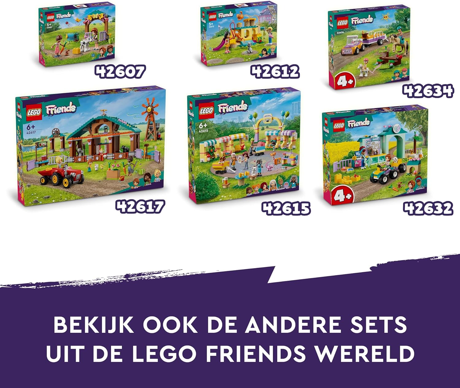 LEGO Friends Farm Animal Sanctuary, Playset with Tractor Toy for 6 Plus Year Old Girls, Boys & Kids, Role-Play Set Includes 3 Character Figures, 5 Animals and Food Accessories 42617
