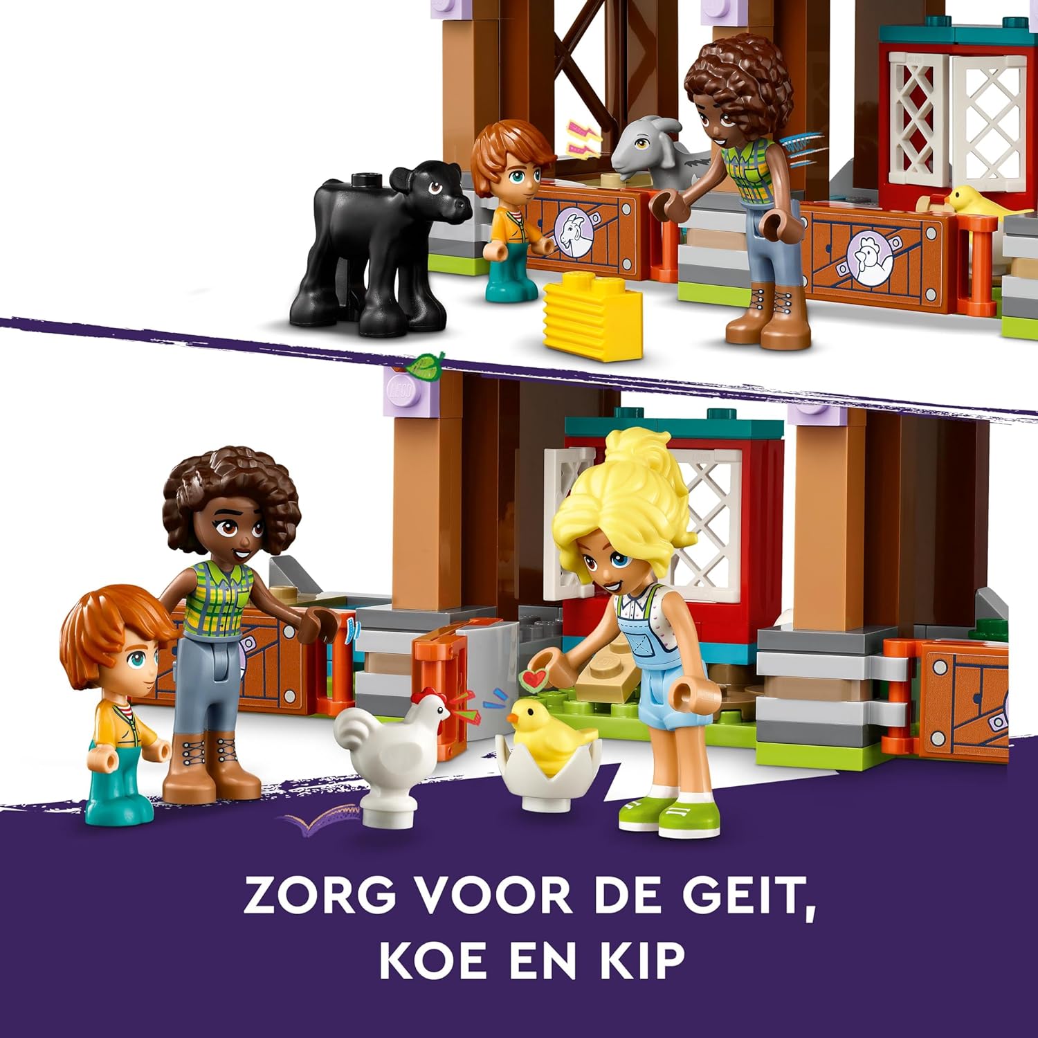 LEGO Friends Farm Animal Sanctuary, Playset with Tractor Toy for 6 Plus Year Old Girls, Boys & Kids, Role-Play Set Includes 3 Character Figures, 5 Animals and Food Accessories 42617