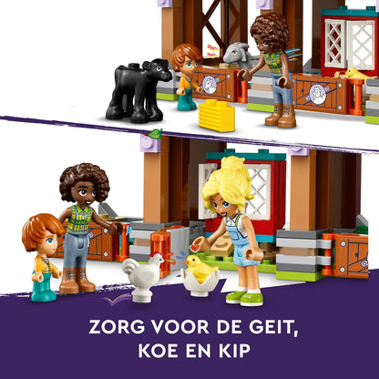 LEGO Friends Farm Animal Sanctuary, Playset with Tractor Toy for 6 Plus Year Old Girls, Boys & Kids, Role-Play Set Includes 3 Character Figures, 5 Animals and Food Accessories 42617