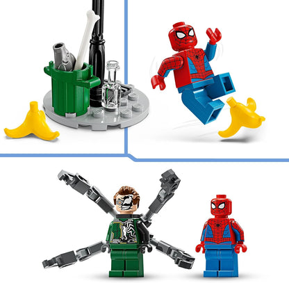 LEGO Marvel Motorcycle Chase: Spider-Man vs. Doc Ock, Motorbike Building Toy for Kids, Boys and Girls aged 6 Plus with Stud Blasters, Web Shooters & 2 Minifugres Incl. Spidey, Super Hero Gifts 76275