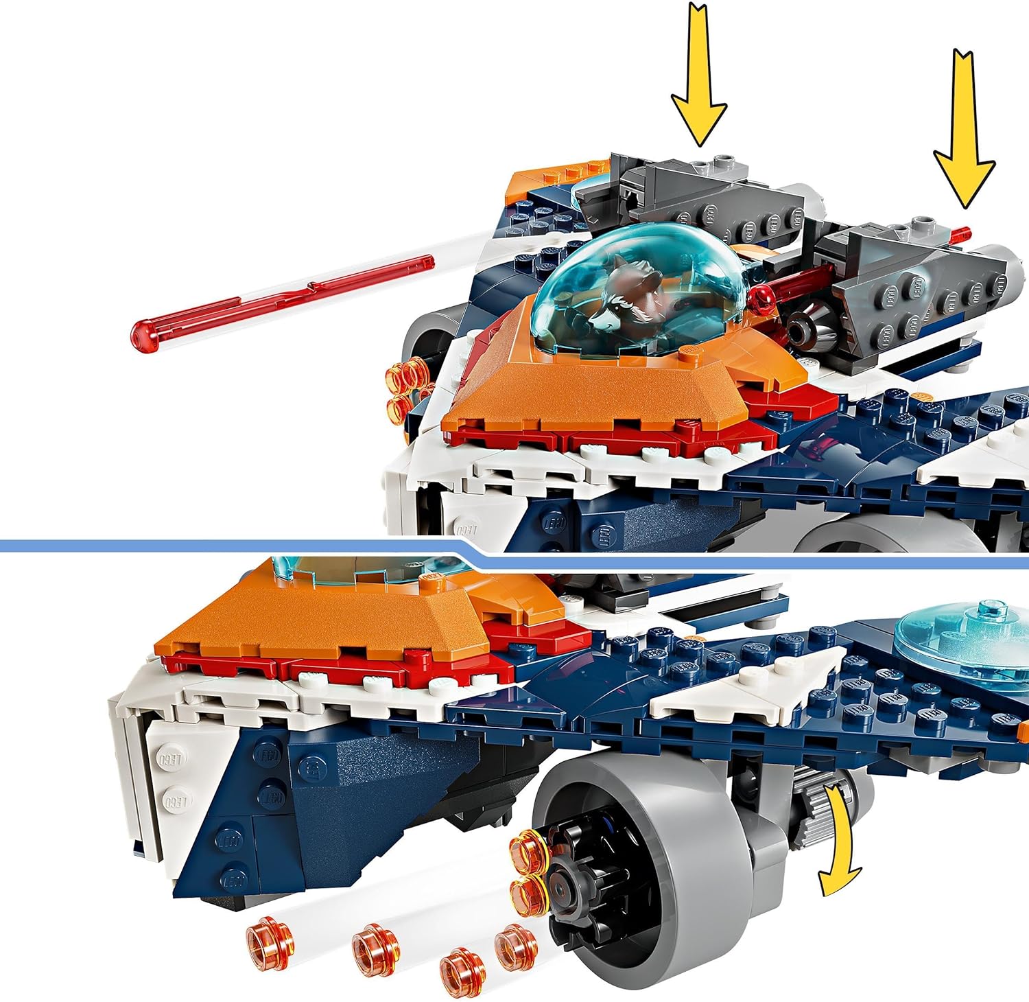 LEGO Marvel Rockets Raumschiff vs. Ronan, Set mit baubarem Raumschiff, Superhelden-Spielzeug aus Guardians of The Galaxy mit Figuren, Geschenk für Jungs und Mädchen ab 8 Jahren 76278