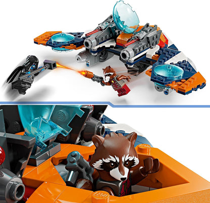 LEGO Marvel Rockets Raumschiff vs. Ronan, Set mit baubarem Raumschiff, Superhelden-Spielzeug aus Guardians of The Galaxy mit Figuren, Geschenk für Jungs und Mädchen ab 8 Jahren 76278