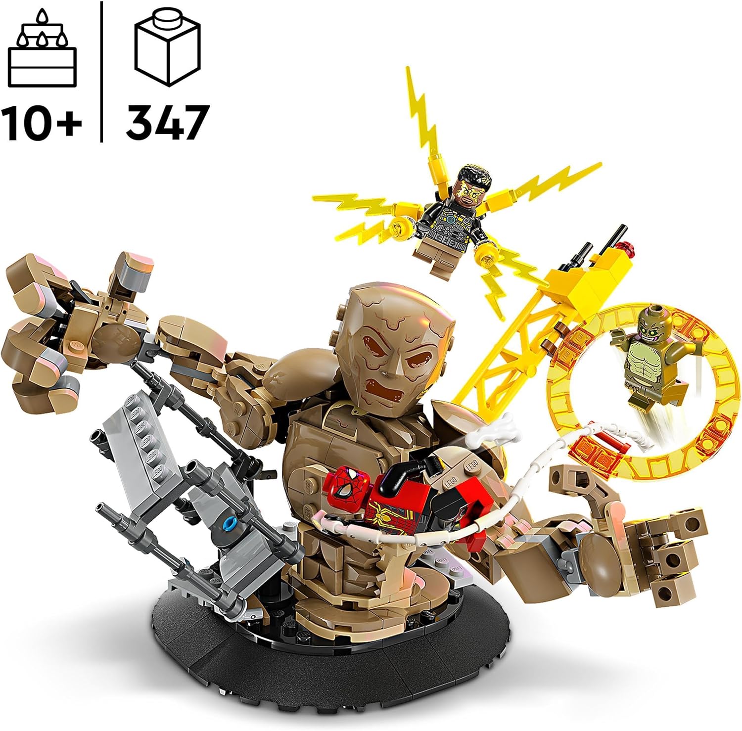 LEGO Marvel Spider-Man vs. Sandman: Final Battle, No Way Home Set, Super Hero Building Toy for Kids, Boys & Girls with Action Figure, plus Lizard and Electro Minifigures, Gift Idea 76280