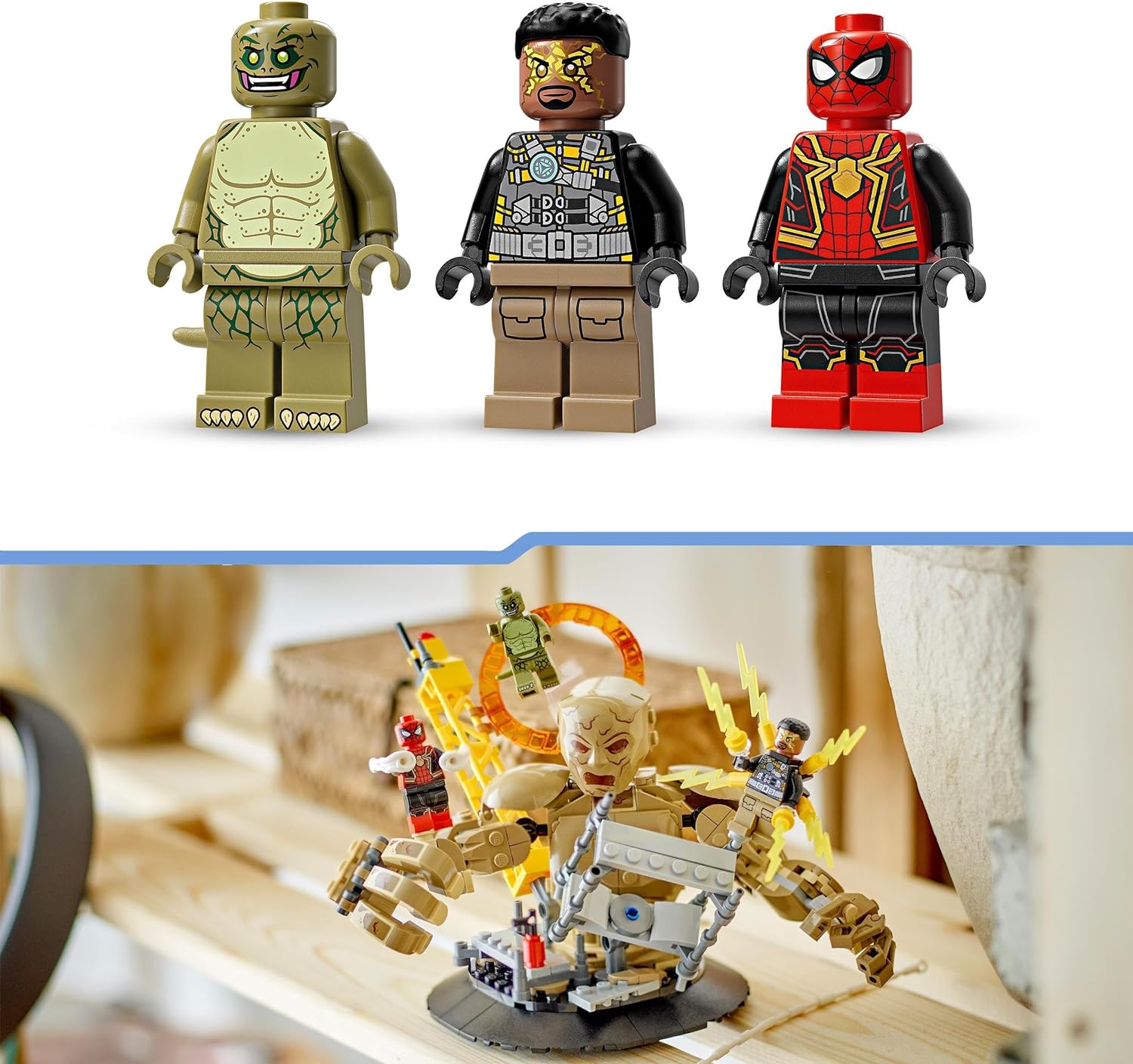 LEGO Marvel Spider-Man vs. Sandman: Final Battle, No Way Home Set, Super Hero Building Toy for Kids, Boys & Girls with Action Figure, plus Lizard and Electro Minifigures, Gift Idea 76280