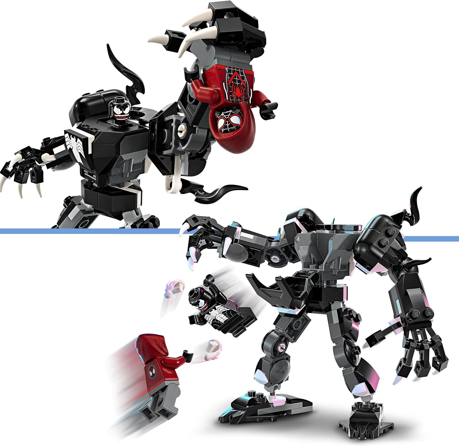 LEGO Marvel Venom Mech Armour vs. Miles Morales, Posable Spider-Man Toy Action Figure for Kids, Spidey Building Set with Minifigures, Super Hero Gifts for Boys and Girls Aged 6 Plus 76276