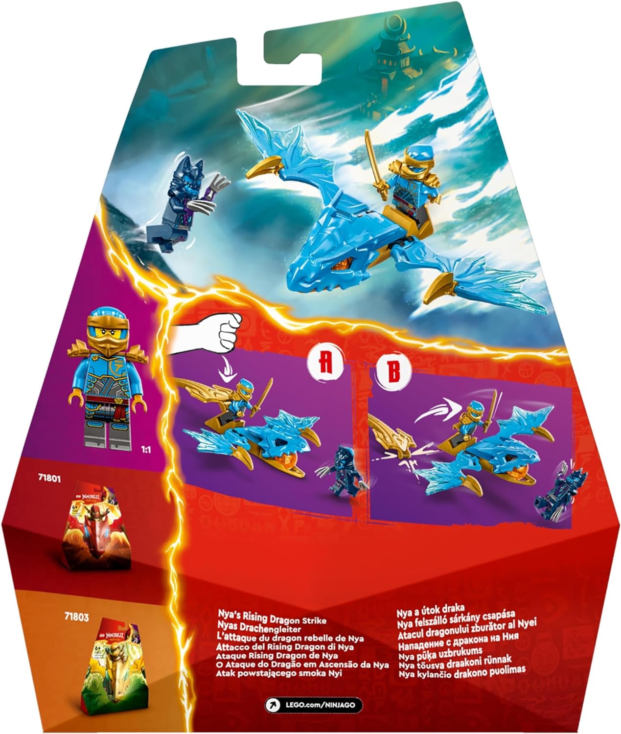 LEGO NINJAGO Nya’s Rising Dragon Strike Model, Toy Figure Building Set for 6 Plus Year Old Girls, Boys & Kids with Ninja Character Nya Minifigure and Katana Sword Accessory, Birthday Gift Idea 71802