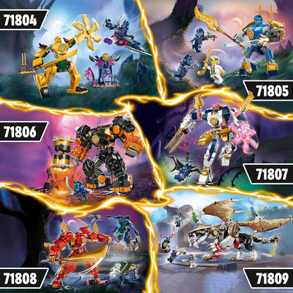 LEGO NINJAGO Arins Battle Mech, Ninja-Spielzeug für Kinder ab 4 Jahre mit Figuren inkl. Arin mit Mini-Katana, Actionfiguren & Mechs, kleines Geschenk für Jungs und Mädchen 71804