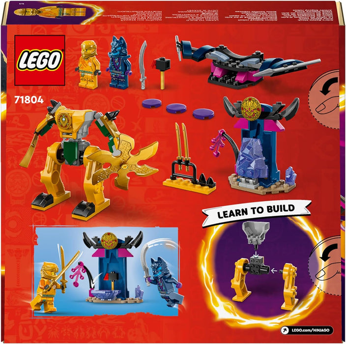 LEGO NINJAGO Arins Battle Mech, Ninja-Spielzeug für Kinder ab 4 Jahre mit Figuren inkl. Arin mit Mini-Katana, Actionfiguren & Mechs, kleines Geschenk für Jungs und Mädchen 71804