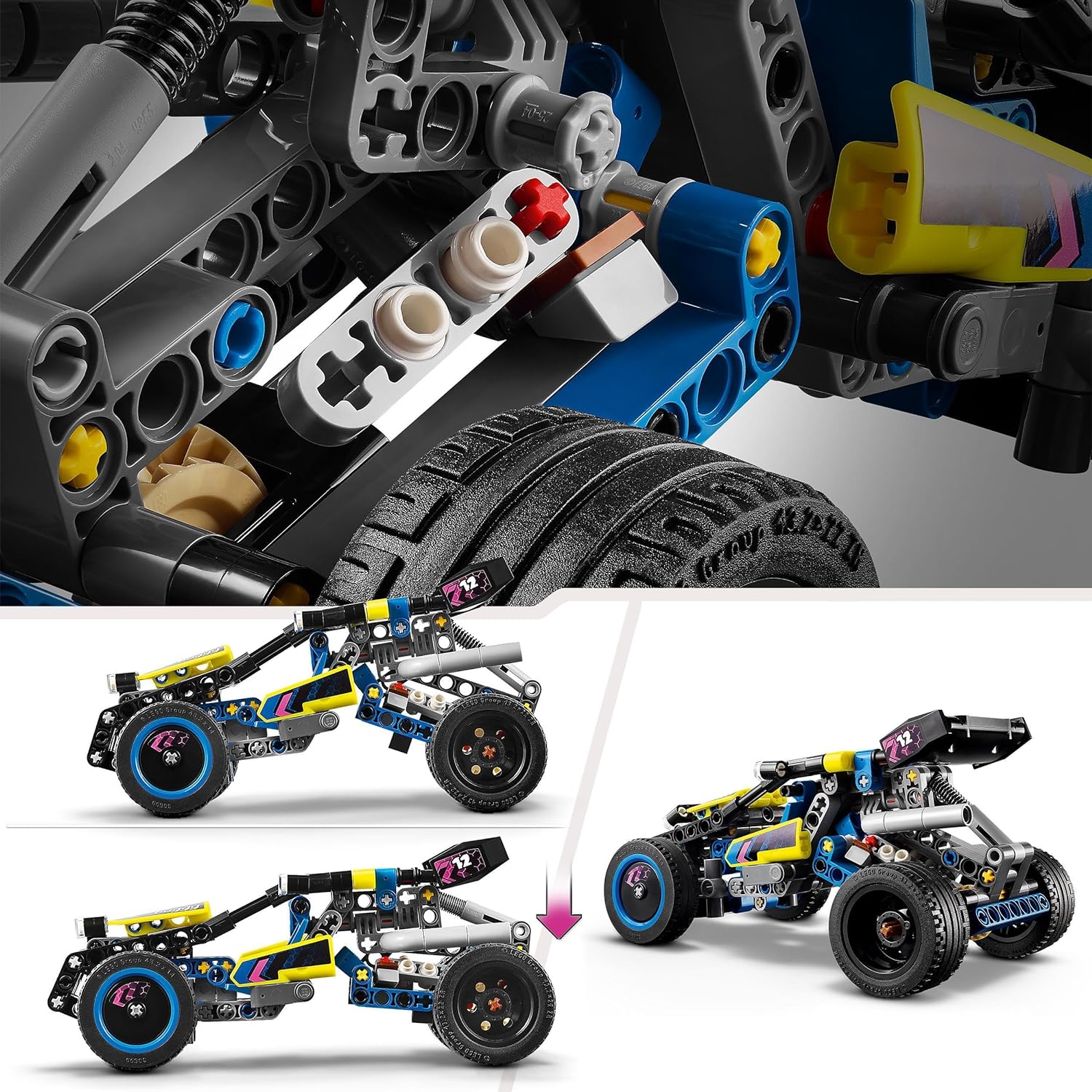 LEGO Technic Off-Road Race Buggy, Car Vehicle Toy for Boys and Girls aged 8 Plus Years Old, Rally Model Building Kit with Realistic Features, Small Gift for Kids 42164 Single