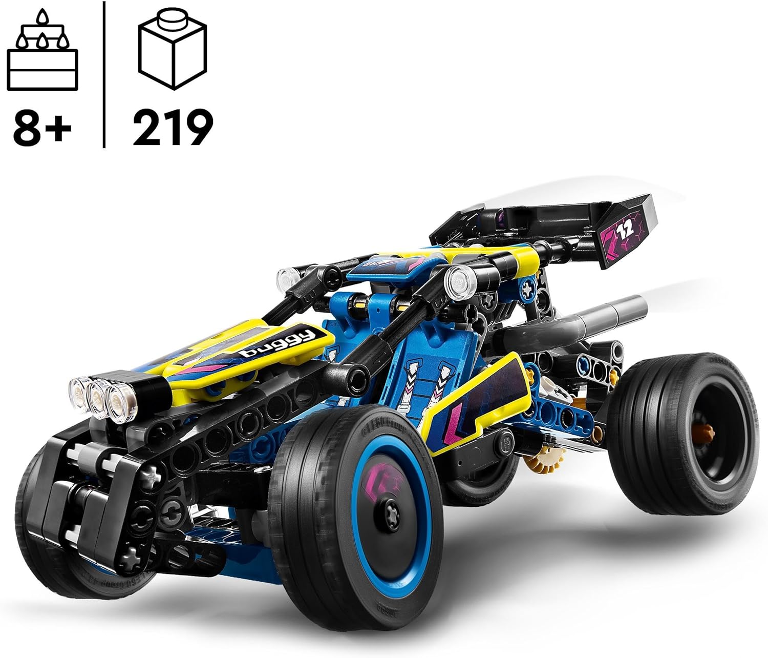 LEGO Technic Off-Road Race Buggy, Car Vehicle Toy for Boys and Girls aged 8 Plus Years Old, Rally Model Building Kit with Realistic Features, Small Gift for Kids 42164 Single