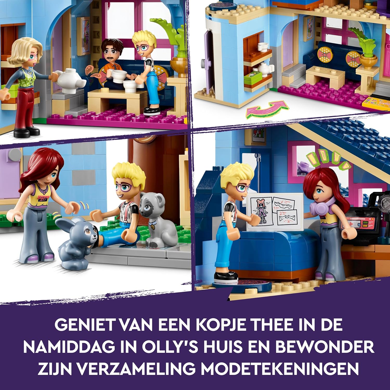 LEGO Friends Ollys und Paisleys Familien Haus, Puppenhaus mit Figuren und Zubehör, Set mit zweistöckigem Haus-Spielzeug und Baumhaus, kreatives Geschenk für Mädchen und Jungen ab 7 Jahren 42620