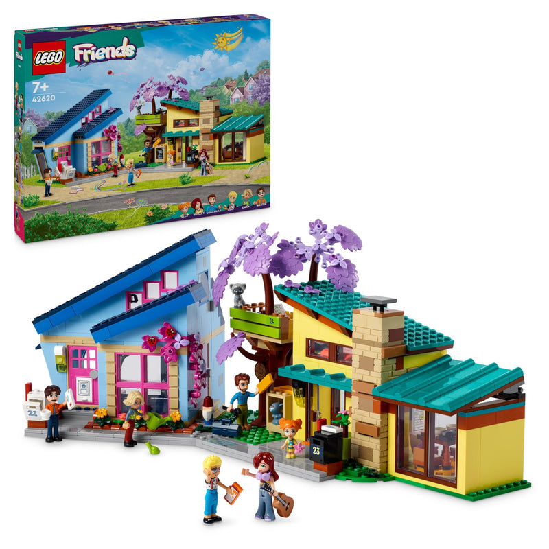 LEGO Friends Ollys und Paisleys Familien Haus, Puppenhaus mit Figuren und Zubehör, Set mit zweistöckigem Haus-Spielzeug und Baumhaus, kreatives Geschenk für Mädchen und Jungen ab 7 Jahren 42620