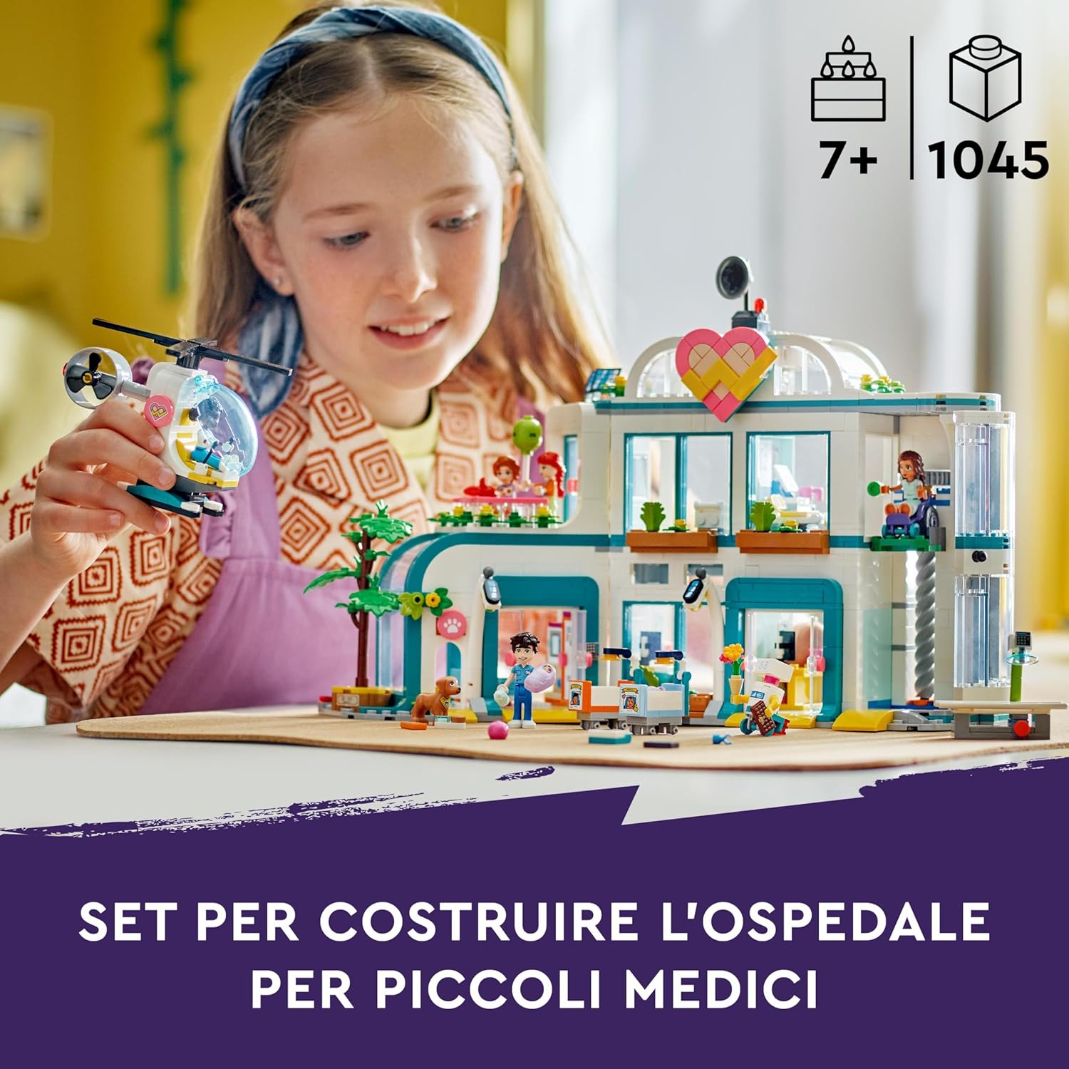 LEGO Friends Heartlake City Hospital Set with Helicopter Toy for 7 Plus Year Old Girls, Boys & Kids, Mini-Doll Characters Including Autumn, Doctor Role-Play Building Toys, Gift Idea 42621